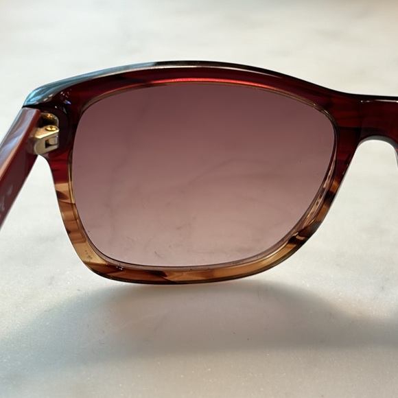 LACOSTE Tortoise Shell Gradient Tan & Burgundy  Sunglasses EUC Sunnies Preppy 🐊 - Picture 8 of 14